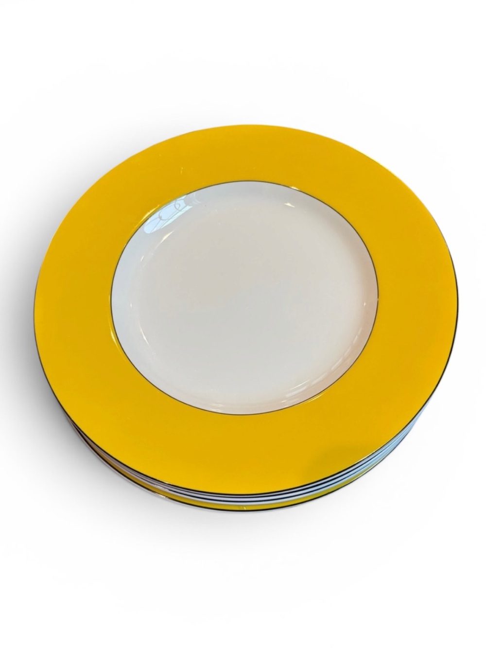 Kate Spade x Lenox Rutherford Circle Yellow 9.5” Lunch Plates Set of 4